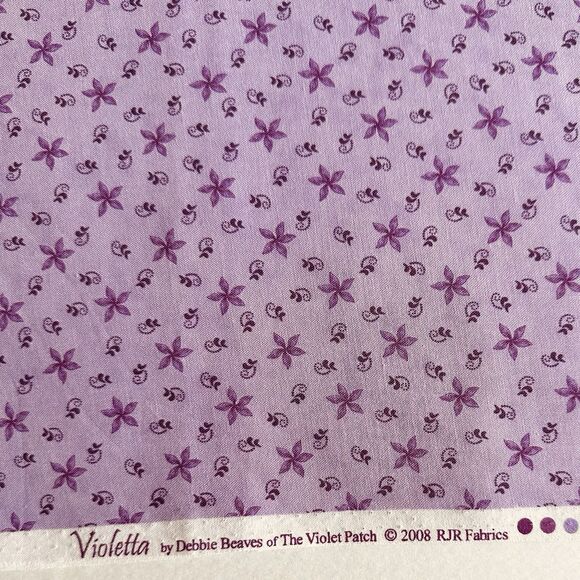RJR Violetta Violet Patch 4pc Fabric Quilt Bundle Debbie Beaves Violets Fabric - Picture 7 of 9